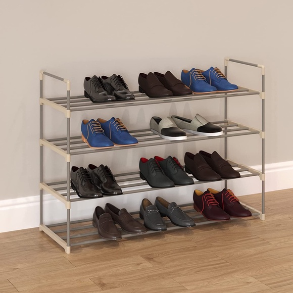 Shoe Rack with 4 Shelves – Four Tiers for 24 Pairs - Picture 1 of 2